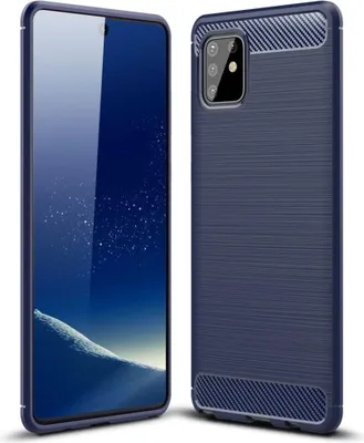 Produktbild von Schutzhülle Handyhülle für Samsung Galaxy A81 Case Cover Carbon Optik Blau