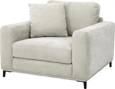 Produktbild von Casa Padrino Luxus Wohnzimmer Sessel Sandfarben / Schwarz 105 x 102 x H. 80 cm - Wohnzimmermöbel
