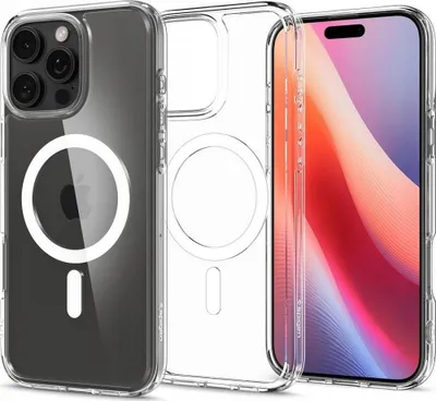 Image de SPIGEN Étui pour téléphone portable Spigen Ultra Hybrid (MagFit) 16 cm (6,3") Housse transparente, blanc