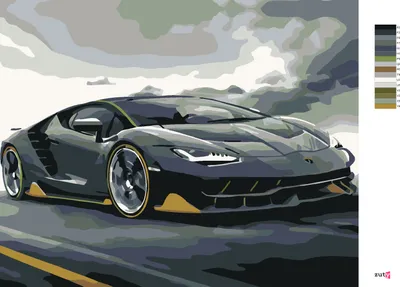 Immagine prodotto di Zuty - Dipingere con i numeri - LAMBORGHINI, 40x50 cm, senza cornice e senza tela tesa