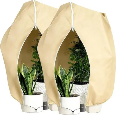 Image de Protection hivernale pour plantes, dimensions 120 x 180 cm, idéale pour protéger les plantes d'intérieur, les arbres et les plantes de balcon. Elle est respirante et dotée d'une fermeture éclair