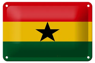 Produktbild von Blechschild Flagge Ghanas 18x12cm Flag of Ghana Dekoration