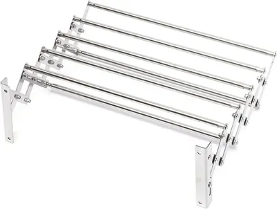 Image de Sèche-linge - Sèche-linge mural extensible - 42–80 cm - 7 barres - Porte-serviettes - Fer - Argent