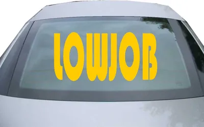 Produktbild von Indigos UG - Aufkleber Heckscheibe & Motorklappe DE6459 - gold - 600x285 mm - Lowjob - Auto Scheiben Fenster Heckklappe Tuning Racing JDM - Die cut