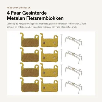 Produktbild von 4 Paar gebürzte Metall-Bremsbeläge für Fahrräder
