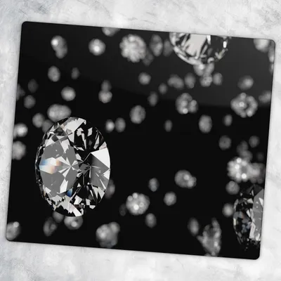 Produktbild von Glas-Herdabdeckplatten Glaskeramikkochfeld-Abdeckung Spritzschutz Glas 60 cm x 52 cm - Diamanten Edelsteine