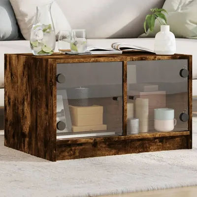 Produktbild von Design Couchtisch mit Glastüren Räuchereiche 68x50x42 cm, Couchtische 2024