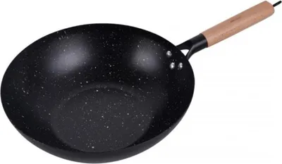 Obrázek produktu pro Kinghoff KH 1983 Wok pánev, 30 cm, mramorový povlak, indukční, černá