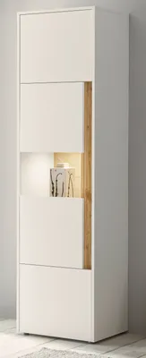 Produktbild von Vitrine "Center" in weiß mit Wotan Eiche, Vitrinenschrank 50 x 197 cm