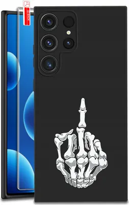 Productafbeelding van Hoesje voor Samsung Galaxy S24 Ultra | DESIGNEN | Siliconen mat hoesje + beschermglas 9H