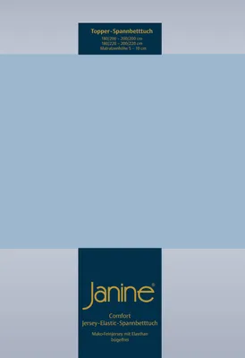 Produktbild von Janine Design Elastic-Jersey Spannbetttuch (für Box-Spring Betten) TOPPER 5001 Farbe perlblau Größe 100x200 cm