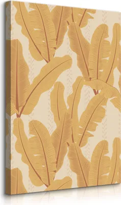 Produktbild von Muralo Leinwandbild Canvas für Esszimmer BANANENBLÄTTER Pflanzen Natur Boho Stil Br. 30cm x Hö. 40cm