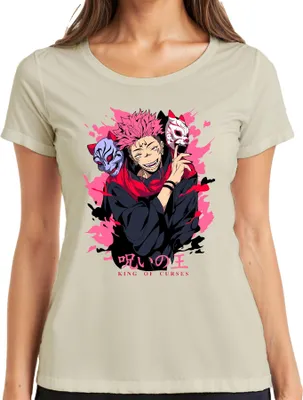 Zdjęcie produktu dla Koszulka damska z motywem anime „Jujutsu Kaisen: Sukuna, Król Klątw”, styl anime, kolor naturalny, rozmiar XL