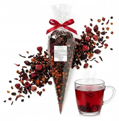 Produktbild von Früchtetee Himbeere 50g - Gastgeschenk Tee - Dankeschön Gäste - Geschenkidee - Naturtee - glutenfrei
