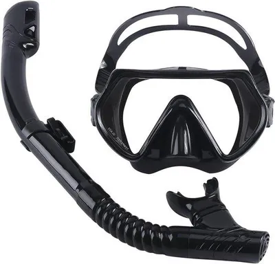 Image de Kit tuba avec masque anti-condensation et tuba sec - Masque professionnel en verre trempé