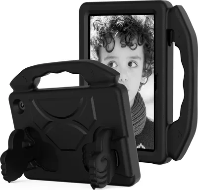 Produktbild von Kinder Schutzhülle für Amazon Fire HD 7" 2022, Leicht EVA-Schaum mit Griff Ständer Hülle Schwarz