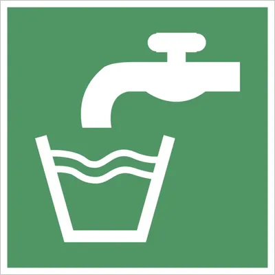 Produktbild von Dreifke® Aufkleber Trinkwasser, ISO 7010, Folie, 200x200 mm