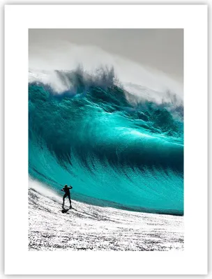 Produktbild von Poster - Poster ohne Rahmen - Surfen Welle Türkis - 30x40 cm - Wand Bild - Wanddeko - Wandbilder - Kunstposter - Wandposter - Bilder - Kunstdruck - Wanddekoration - Wandbild - P2XPA30x40-4351