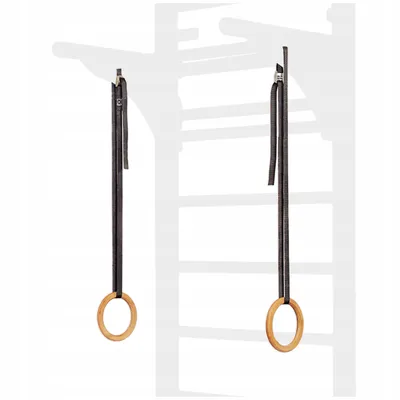 Immagine prodotto di Miuu | Anelli da palestra - Legno - Portata 120 kg - Con cinghie regolabili - Ideale per bambini e fitness