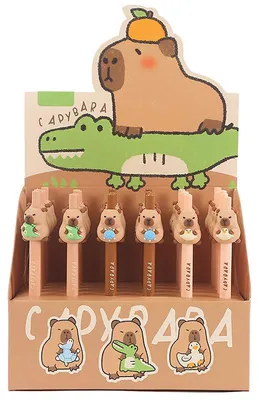 Produktbild von Centrum Kugelschreiber Capybara 36 Stück blau schreibend - Kugelschreiber Set