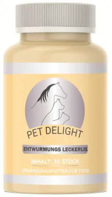 Produktbild von Pet Delight® Wurm Leckerli – Wurmmittel Hund – entwurmen für Hunde – mit natürlichen Inhaltsstoffen – Einfach anzuwenden - Wurmkur - 30 Stück