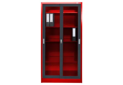 Produktbild von Aktenschrank St. Petersburg rot dunkelgrau