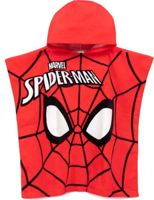 Image de Spider-Man - Serviette à capuche pour enfants NS6823 (taille unique) (rouge/noir/blanc)