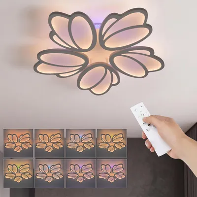 Produktbild von LED Deckenleuchte RGB Dimmbar Schlaf/Wohnzimmer Deckenlampe RGB Farbwechsel Lamp mit Fernbedienung für küche,wohnzimmer Schlafzimmer