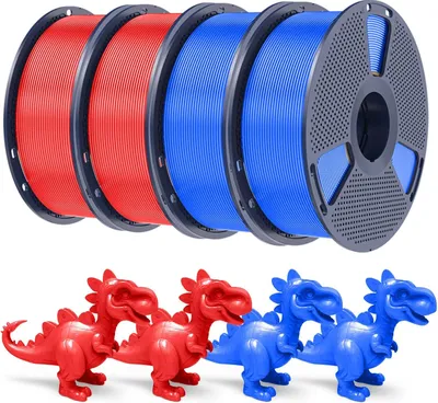 Immagine prodotto di filamento per stampa 3D, 4 kg in totale, PLA biodegradabile, PLA seta 2Red-2Blue