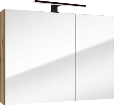 Produktbild von Spiegelschrank 80 cm Eiche mit LED Beleuchtung RIVA-107