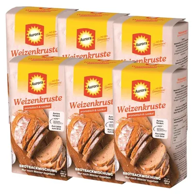 Produktbild von Aurora Weizenkruste Backmischung 500g | Knuspriges Weizenbrot einfach backen (6er Pack)