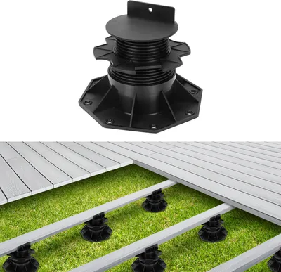 Produktbild von ISOISL Stelzlager Höhenverstellbar 100 Stück Stellfuss 60-140mm Plattenlager - Stelzlager für Terrassenplatten-Unterkonstruktion Holz, WPC und Stein