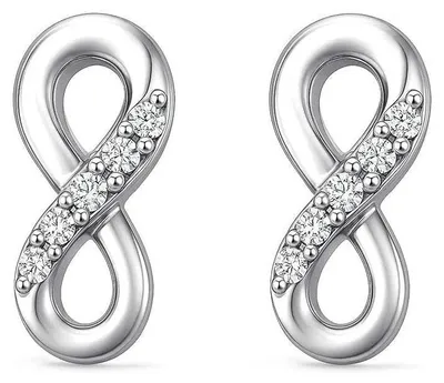 Imagen del producto de Aretes Bibei Infinity para mujer, con detalles brillantes, fabricados en plata de ley 925, modelo BIPE076