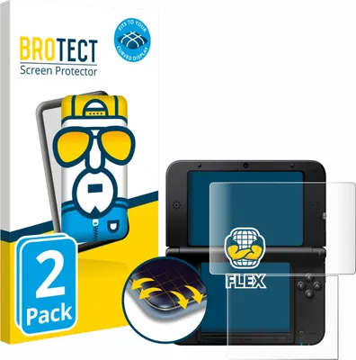Produktbild von 2x BROTECT Fullscreen Schutzfolie für Nintendo 3DS XL SPM7800 Displayschutz Folie Fullcover Klar Transparent