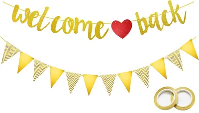 Productafbeelding van Decoratie voor Welkom Terug - Banner en Vlaggetjes voor Feesten