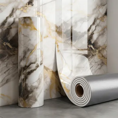 Image de Papier peint imitation marbre adhésif pour panneaux muraux