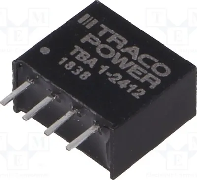 Obrázek produktu pro 1x Měnič: DC/DC, Vstupní napětí: 21,6 ÷ 26,4 V, Výstupní proud: 80 mA, Typ: TBA 1-2412, DC/DC měnič, výkon 1 W