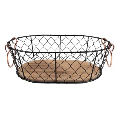 Image de Clayre & Eef Panier de rangement 33x23x10 cm Noir Métal