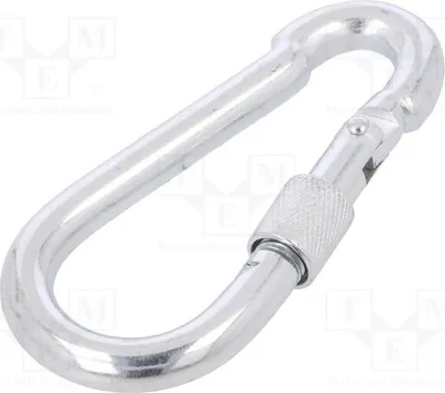 Immagine prodotto di 1 moschettone 10 mm in zinco per corde L: 100 mm con dispositivo di sicurezza KSZ10100 Attrezzatura per corde