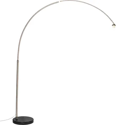 Zdjęcie produktu dla Nowoczesna lampa łukowa stal z podstawą z marmuru - XXL