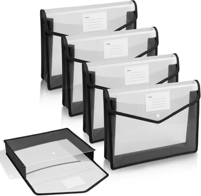 Obrázek produktu pro Dokumentové obálky s perforacemi, 5 kusů, formát A5, průhledné plastové obaly pro organizaci dokumentů