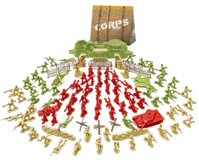 Produktbild von The Corps Spielzeugsoldaten Set mit 105 Figuren aus Kunststoff in Box