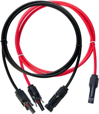 Immagine prodotto di Set di cavi solari MC4 (set da 2) - 2 metri - Cavi di collegamento per pannelli solari - Cavi di prolunga solari - rosso/nero - Cavo da 4 mm² -
