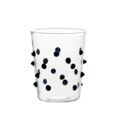 Produktbild von Zafferano 6er-Set Junior-Trinkgläser aus schwarzem Borosilikatglas, elegante, handgefertigte Gläser, temperaturbeständig