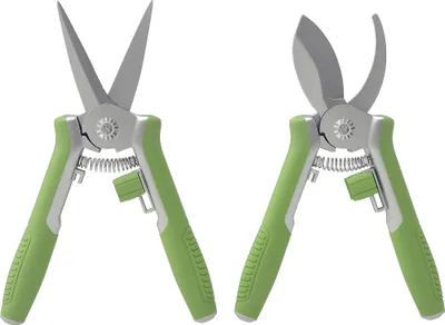 Produktbild von Gartenwerkzeug Set 2 Stück Garten Werkzeug aus Edelstahl Gartengeräte mit Gartenschere Astschere Grün+Silber