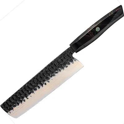 Produktbild von Damast Küchenmesser Zankoku - Traditionelles Nakiri für präzise Gemüseschneidungen KP37582