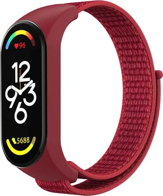 Produktbild von Strap-it Xiaomi Mi Band 7 Nylonarmband (Rot)