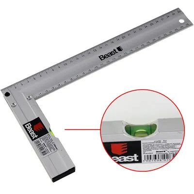 Produktbild von ! Schreinerwinkel Aluminium mit Wasserwaage 300mm