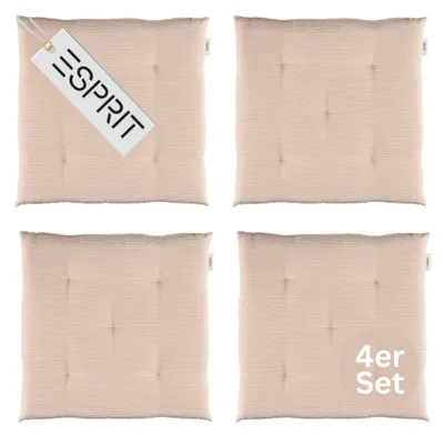 Productafbeelding van ESPRIT Zitkussen, gestreept, roze, 40 x 40 cm - set van 4
