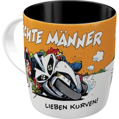Image de Nostalgic-Art - Tasse à café - MOTOmania - Les vrais hommes aiment les courbes !
